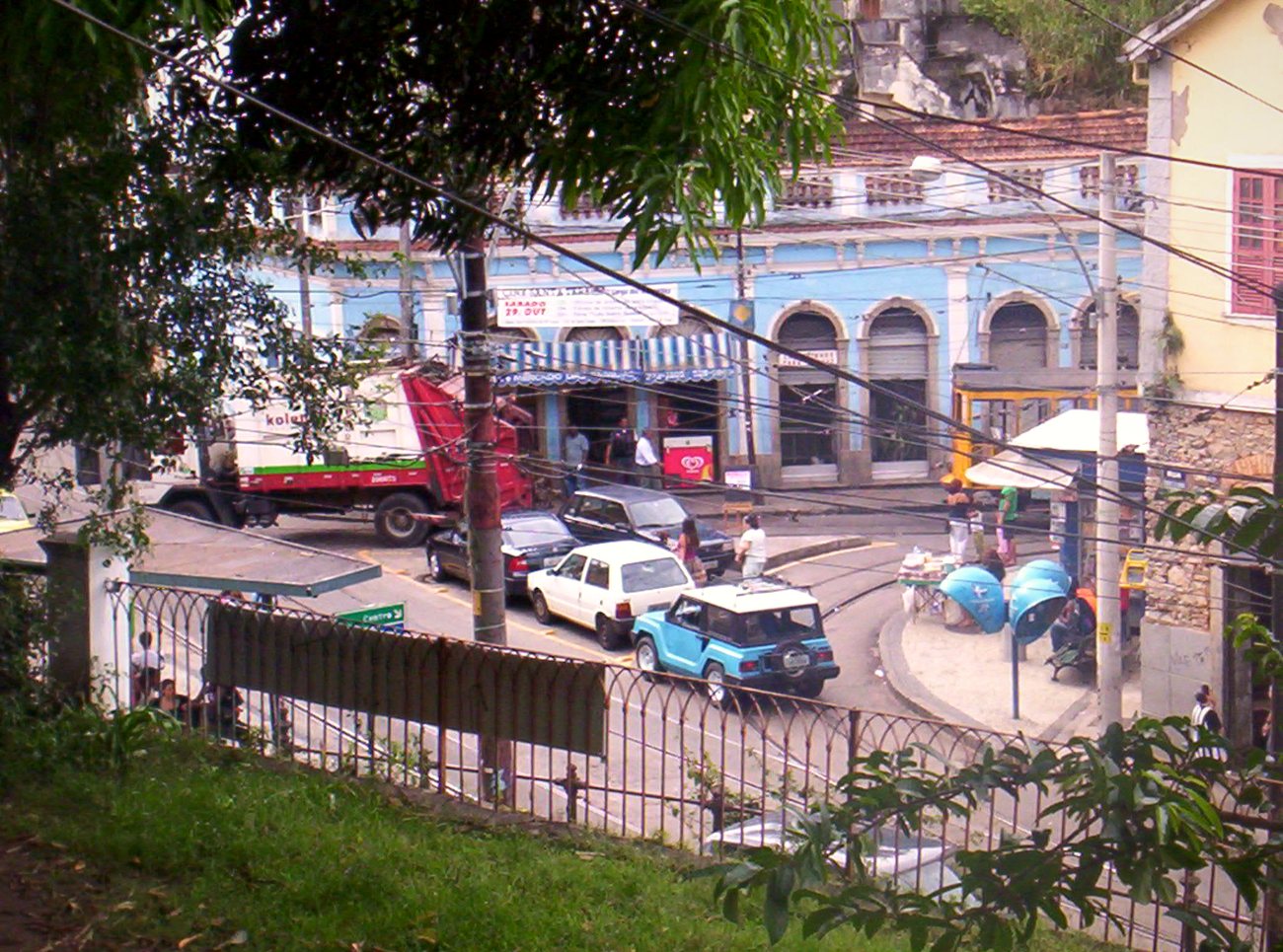 Colonial houses on a hillside street in Santa Teresa, Rio de Janeiro