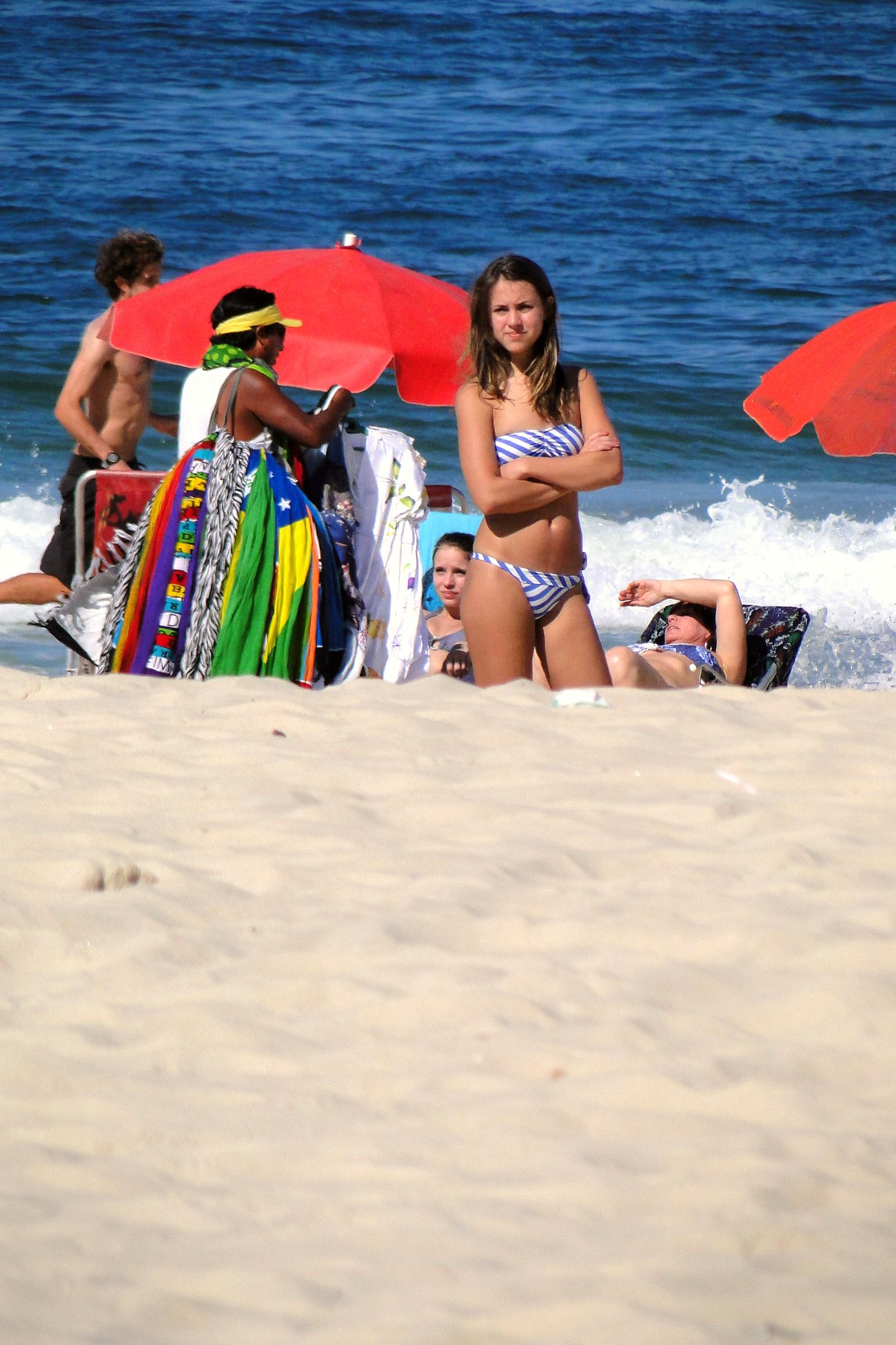 Apartment buildings lining Copacabana beach in Rio de Janeiro