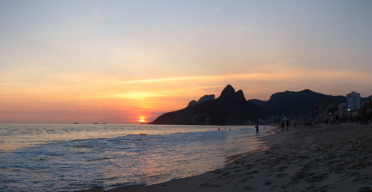 Aerial view of Ipanema apartment buildings and beach in Rio de Janeiro