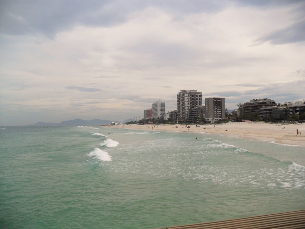 Apartment towers along the long beachfront of Barra da Tijuca in Rio de Janeiro