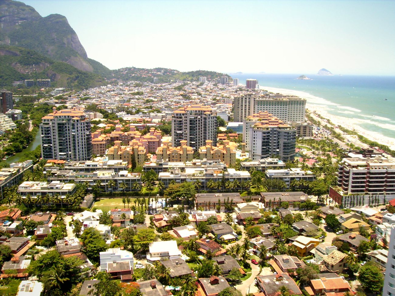 Modern high-rise condominium towers with amenities in Barra da Tijuca, Rio de Janeiro