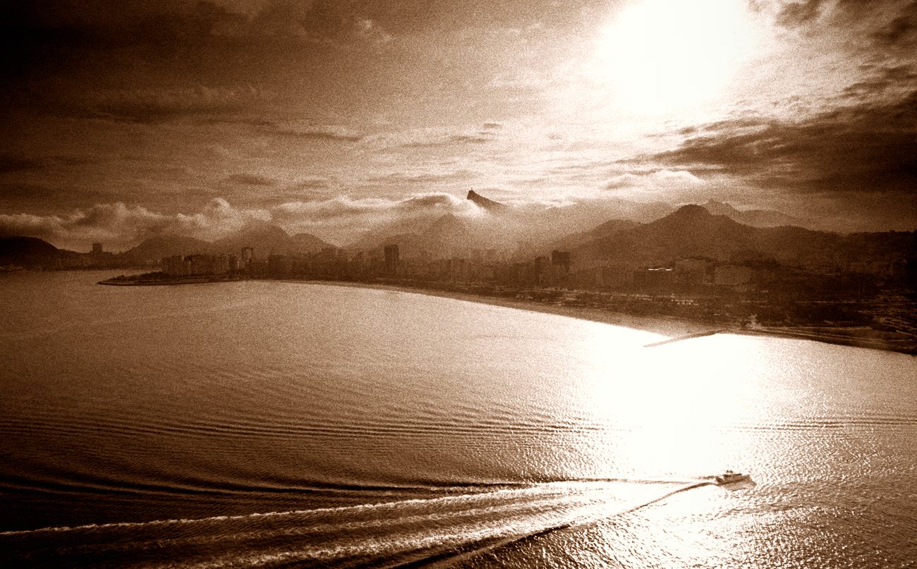 Aerial view of Rio de Janeiro with Christ the Redeemer overlooking the city