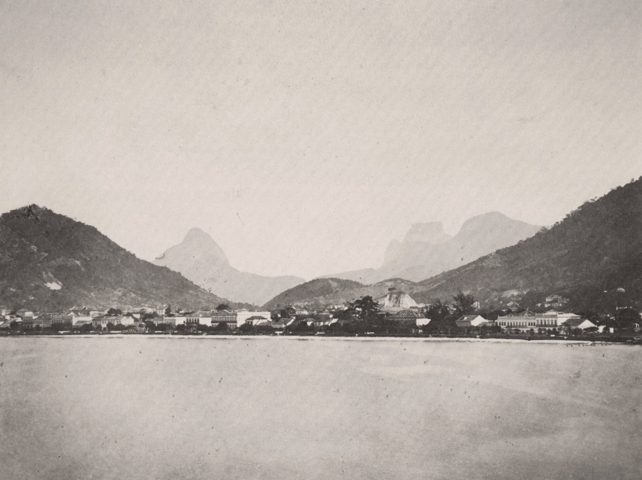 Ipanema beachfront apartments with the Two Brothers mountain at sunset, Rio de Janeiro