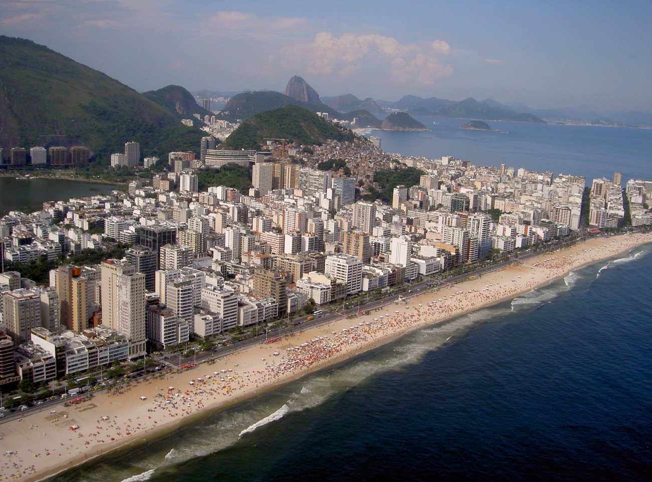 Ipanema's beachfront apartment blocks seen from above