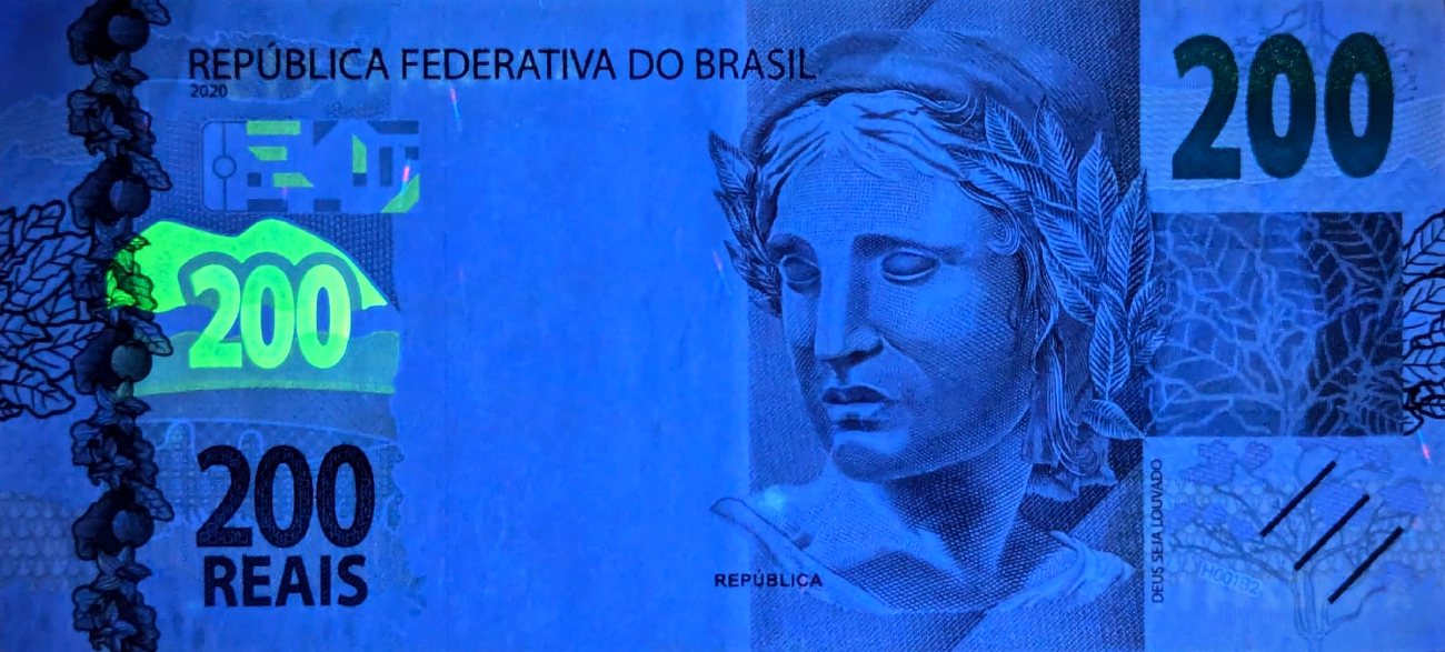 Brazilian real banknotes fanned out