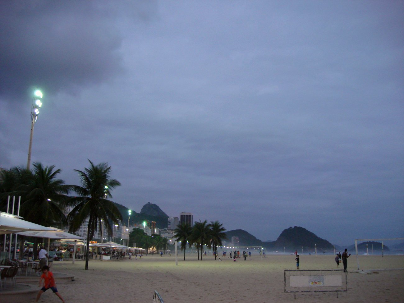 Copacabana's curved beachfront lined with mid-century apartment buildings