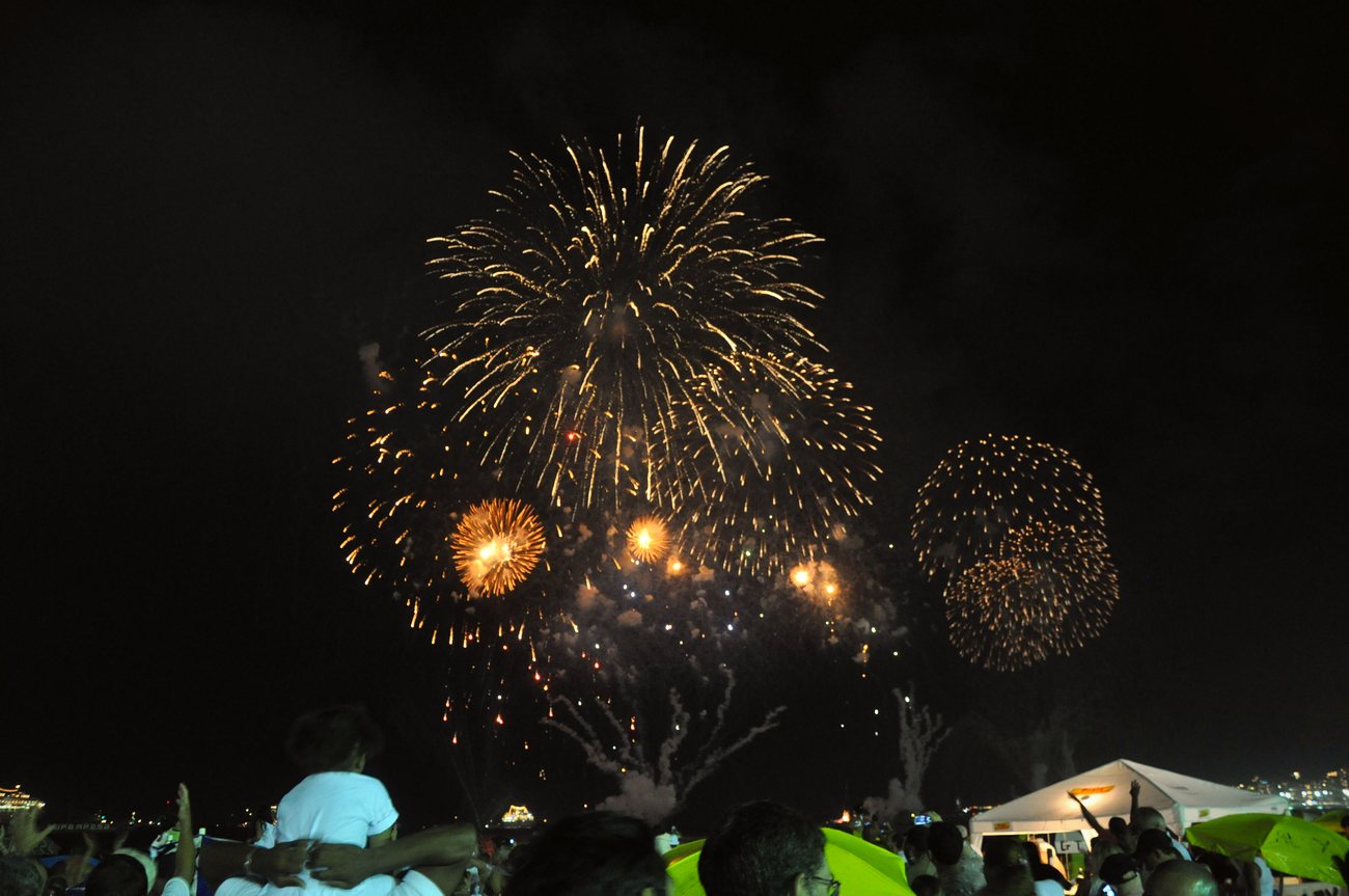 Crowds on Copacabana beach during New Year celebrations in Rio