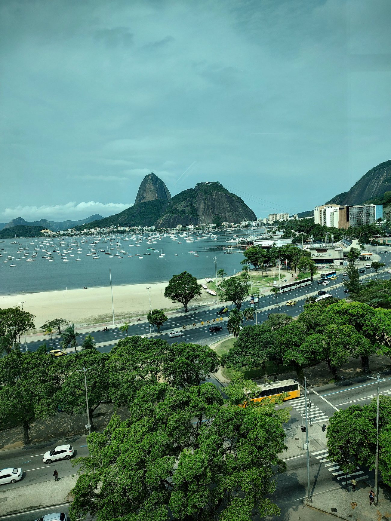 Apartment buildings in Botafogo, Rio de Janeiro, with Sugarloaf behind