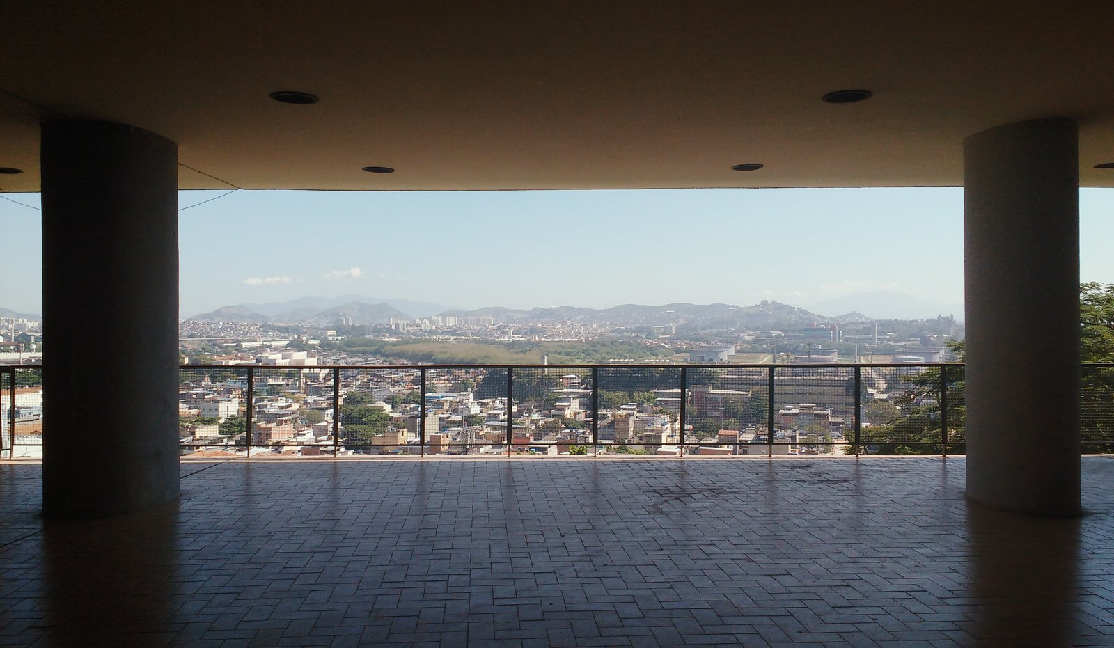 The pilotis-level public terrace of the Pedregulho housing complex, São Cristóvão, Rio de Janeiro