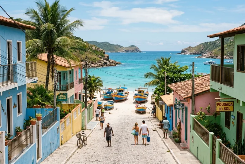 Street scene in Arraial do Cabo, Rio de Janeiro state