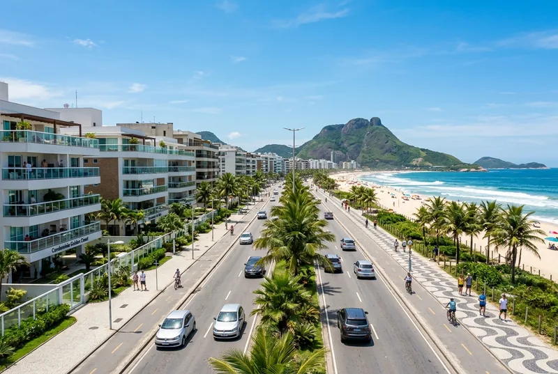 Street scene in Recreio dos Bandeirantes, Rio de Janeiro