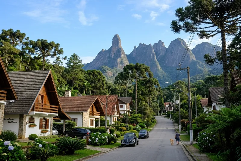 Street scene in Teresópolis, Rio de Janeiro state